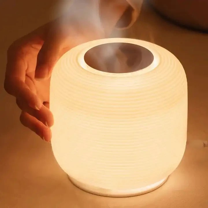 Lantern Shaped Aroma Oil Diffuser and Night Light includes a scent