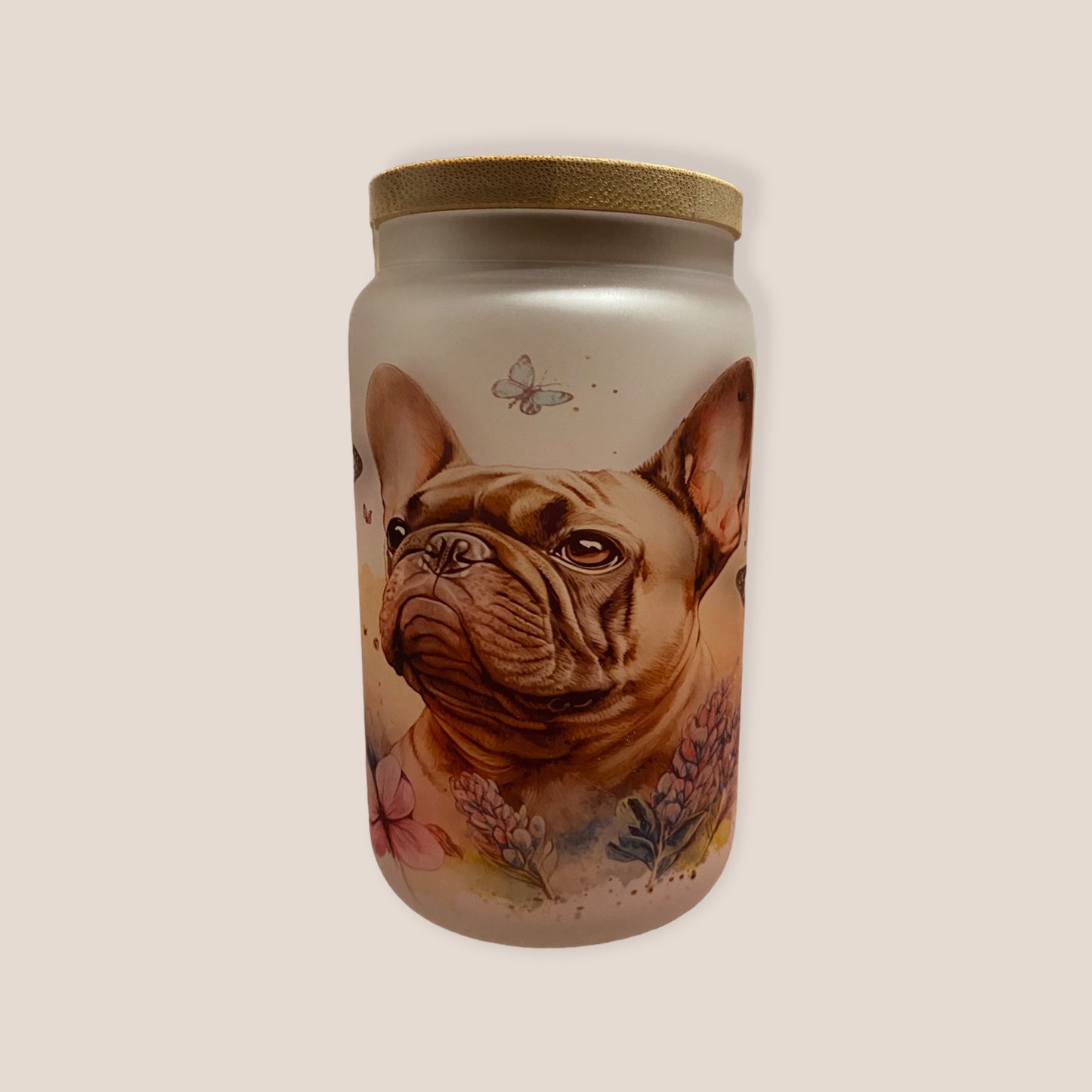 Glass and Bamboo - French Bulldog Tumbler