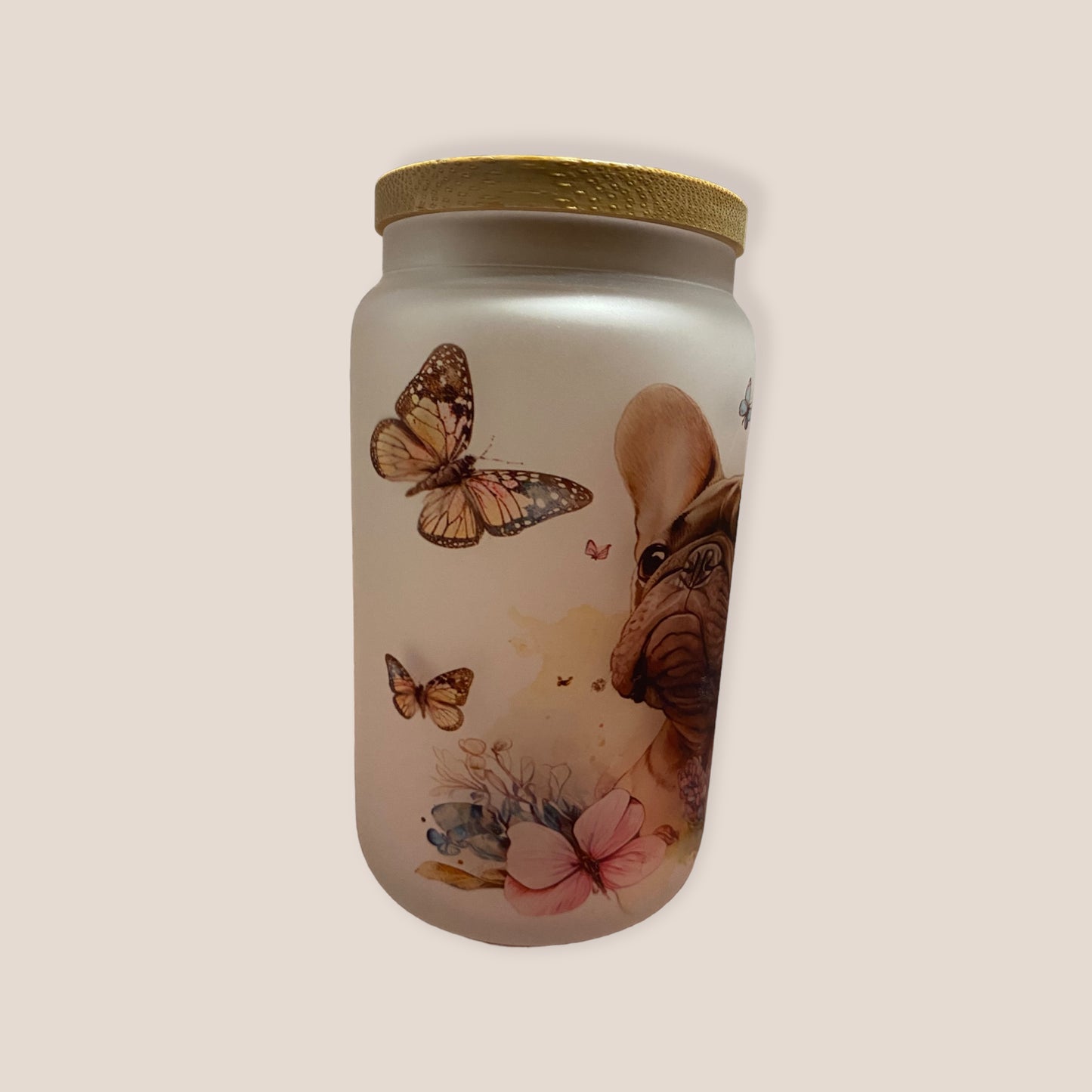 Glass and Bamboo - French Bulldog Tumbler